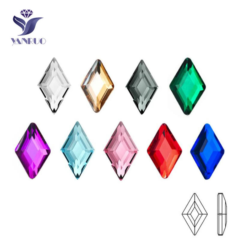 Description Picture 2 of itemYanRuo 20pcs Rhombus Multicolor Flatback Crystal Rhinestones 3D Design Glass Strass Glitter Accessories For Nail Art Decorations