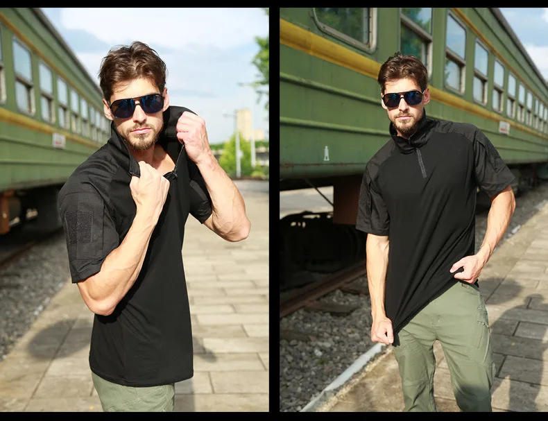 Description Picture 4 of itemTactical T-Shirts Men Sport Outdoor Tee Quick Dry Short Sleeve Shirt Hiking Hunting Combat Men Clothing Breathable