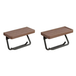 Double Paper Holder With Shelf Wood Wall Mounted WC Holders Toilet Paper Towel Rack For Bathroom Kitchen