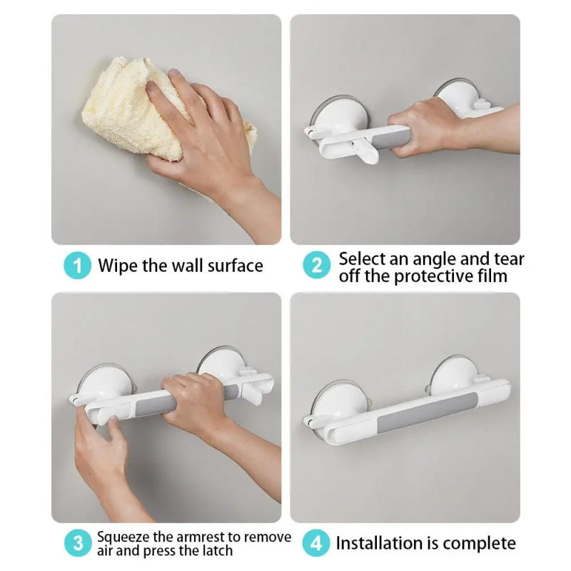 Description Picture 5 of itemShower Handle Grab Bar with Strong Suction Cup for Bathtubs and Showers Shower Safety Hand Rail No Drill Bathroom Balance Bar