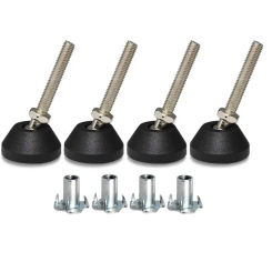 4Pcs Furniture Leveler Swivel Feet ,Threaded Shank Adjustment Pads,Table/Chair/Cabinet/Sofa Medium Legs Leveling