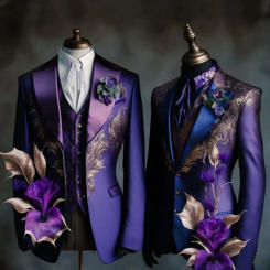 Mens Blazer Jacket Casual Stylish and Elegant Slim Fit Retro Floral Pattern Lapel Collar Single Breasted Blazer Jackets for Men