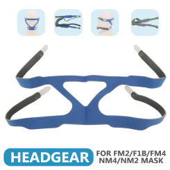 Blue Cpap Mask Headgear Suitable FM2 F1B FM4 NM2 NM4 Mask Elastic Cotton Breathable CPAP Mask Strap