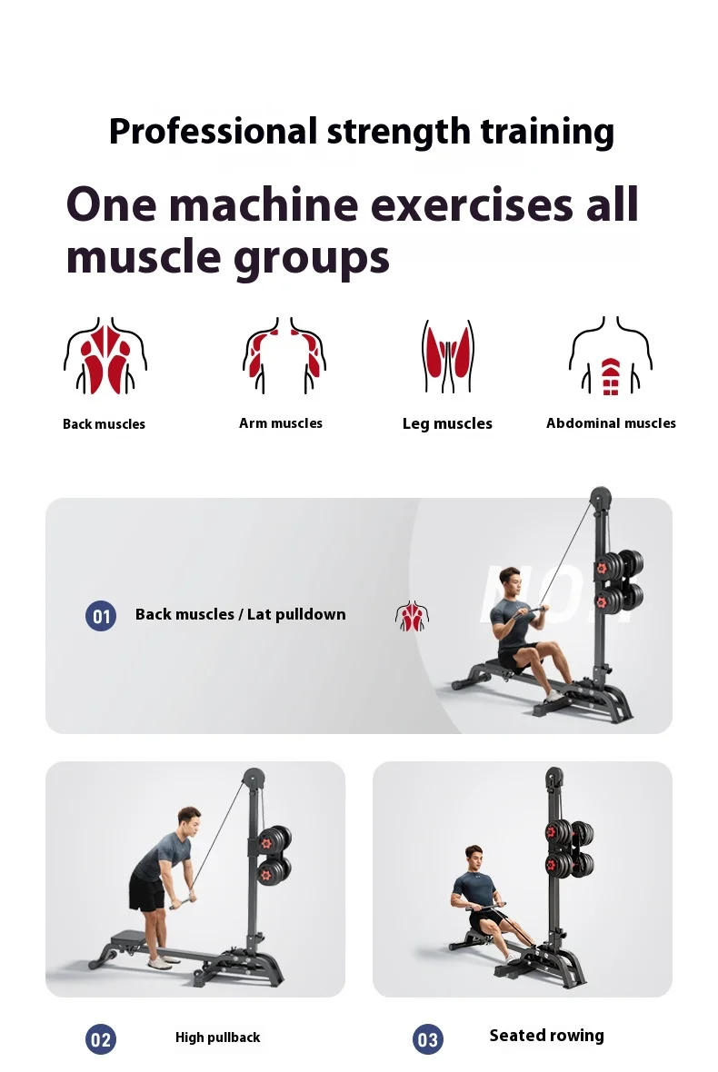 Description Picture 4 of itemRowing Machine Multi Functional Fitness Home Sports Equipment  Foldable Four in One Strength Training Weightlifting Machines