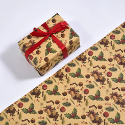 3PCS 50*70CM Christmas Printed Kraft Wrapping Paper Holiday Gift Wrapping Paper Gift Storage Paper