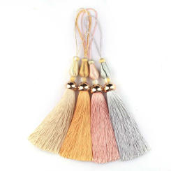 1Pc Golden Tassels Crafts Trim Hanging Rope Silk Fringe Curtain Decor Home Accessories Jewelry DIY Decorative Key Tassel