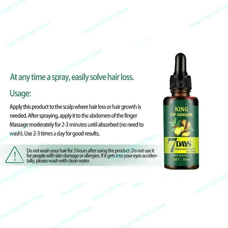 Description Picture 4 of itemFast Hair Growth Ginger Growth Hair Oil Treatment Anti Hair Loss Men Women Scalp Treatment Serum Products Beauty Health