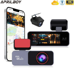 Aprilboy Dash Cam 4K GPS WIFI APP 24H Night Vision Dashcam Car Camera DVR Video Recorder Rear View Camera for Car Black Box