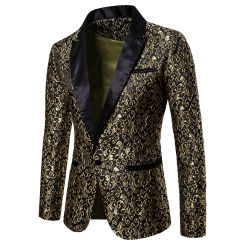 Pattern Business Men's Suit Jacket Fashion Casual Slim Fit Wedding Groom Male Suit Long Sleeved Lapel Blazer Party Jackets