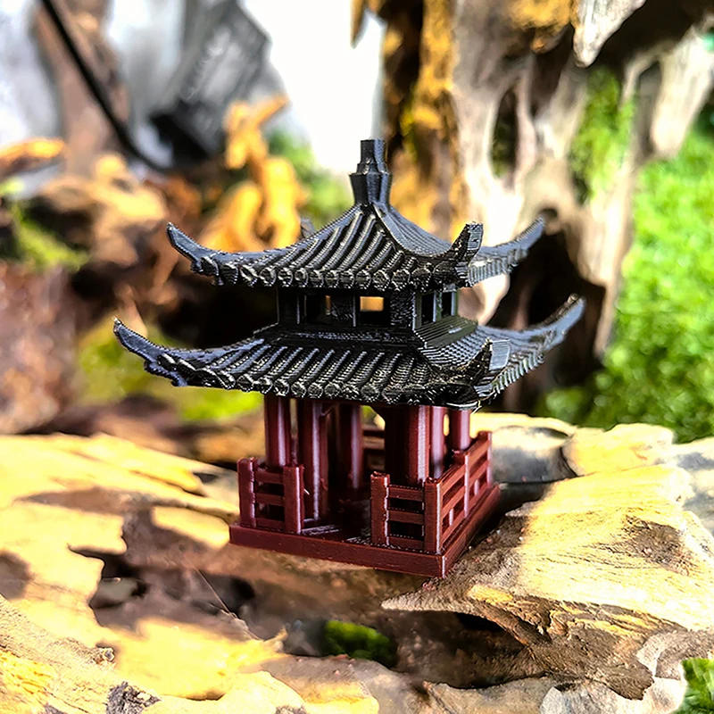 Description Picture 6 of itemMini Pagoda Statue Fairy Garden Decor Pavilion Hexagon Asian Exotic Environments Flower Vase Aquarium Dollhouse Decor For