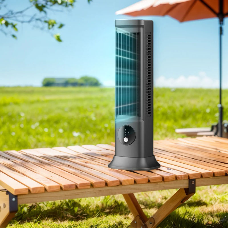 Description Picture 6 of itemTabletop Air Conditioner Desk Tower Fan USB Rechargeable 3 Speeds Quiet Air Cooler Portable Tower Fan for Outdoor Camping Hiking