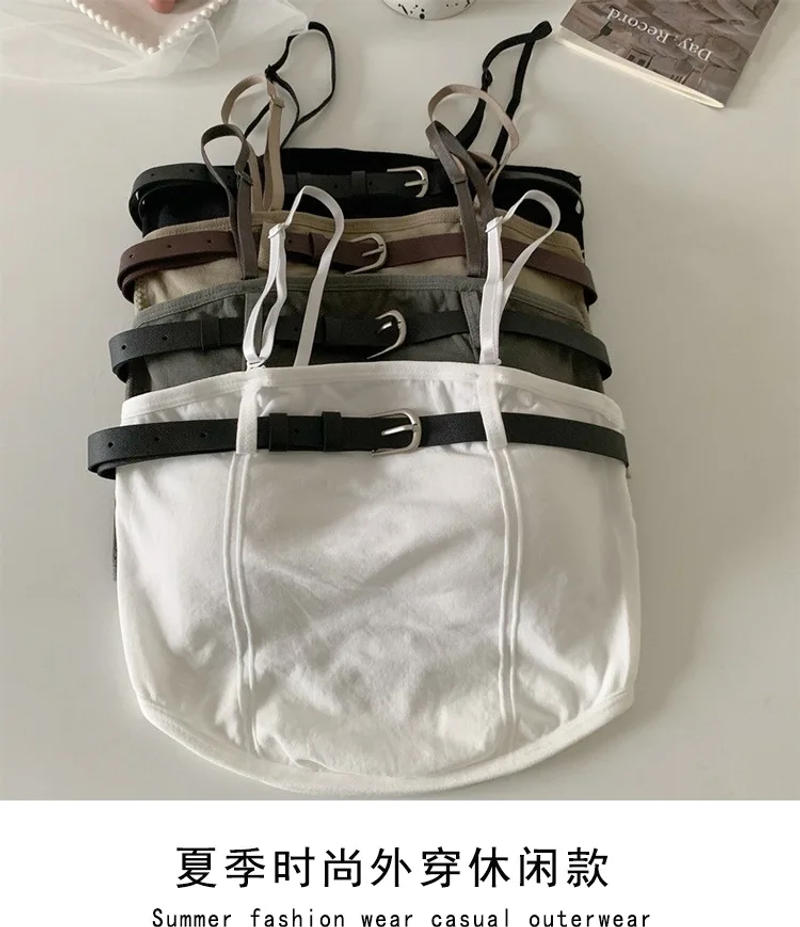 Description Picture 3 of itemSummer New Hot Girl Outer Wear Chest Pad Spaghetti Straps Chest Wrap Girl's Underwear Sexy Casual Belt Tube Top Beautiful Vest