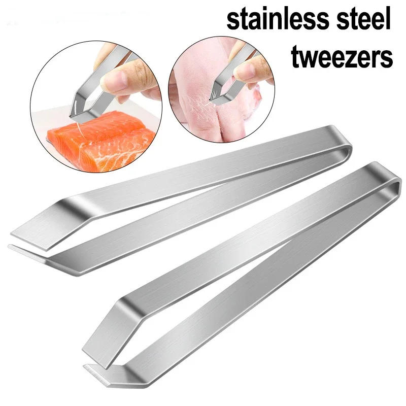 Description Picture 3 of itemFish Bone Clip Hair Remover TongsTweezers Stainless Steel Pincer Seafood Fish Bone Plucking Clamp Puller Kitchen Tools Tweezers
