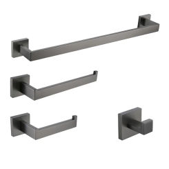 Gunmetal Towel Rack Towel Ring Toilet Paper Holder Robe Hook Wall Mounted Accessories Hardware