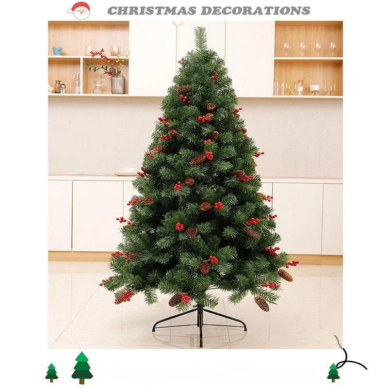 Description Picture 3 of itemLarge Artificial PVC Christmas Tree base mixed pine cones and red fruit Christmas Tree holiday decorations 1.2m-2.7m