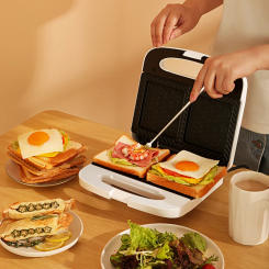 Double Plate Sandwich Breakfast Machine Sandwich Waffle Machine Electric Baking Pan Toast Bread Maker Light Food Machine