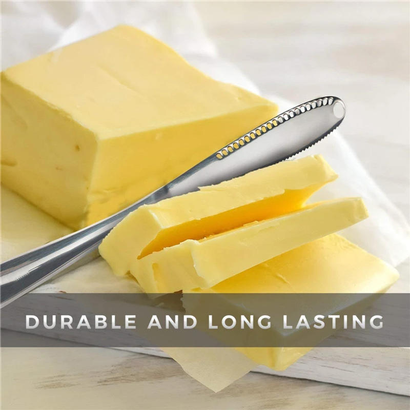 Description Picture 3 of itemButter Knife Holes Cheese Dessert Knife Stainless Steel Jam Knife Cutlery Toast Wipe Cream Bread Cheese Cutter Kitchen Tools