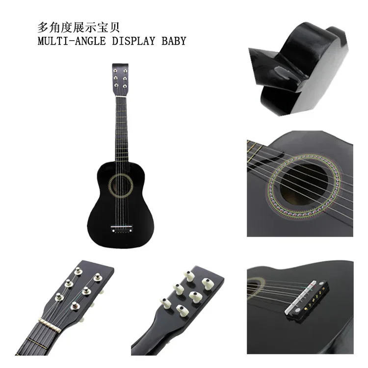 Description Picture 3 of item23 Inch Guitar Musical Classical Ukulele Educational Acoustic 6-String Beginner Instrument Folk Acoustic Guitar for Kids