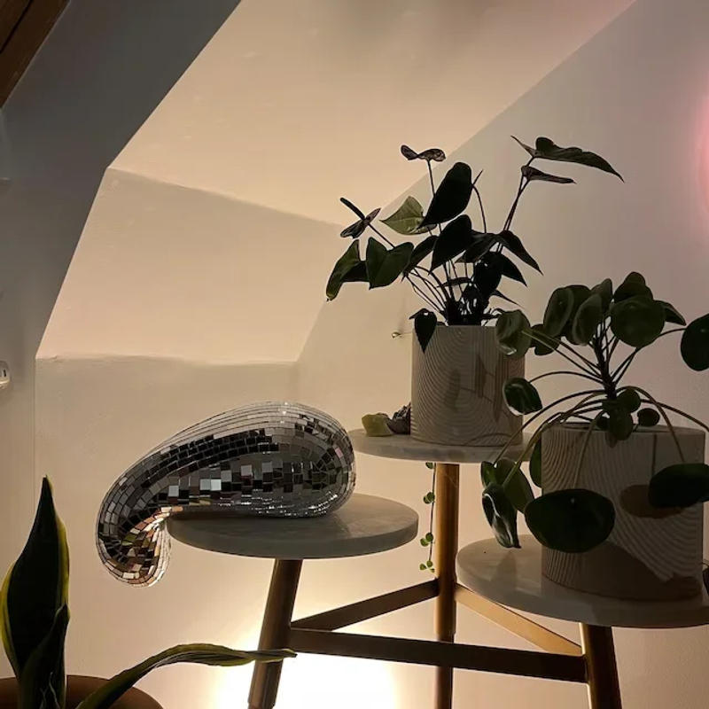 Description Picture 4 of itemDecor Crafts Melted Disco Ball Sculpture Wall Art Home Decor Table Decor Sculpture Disco Drip Maximalist Home Sparkle Mirror