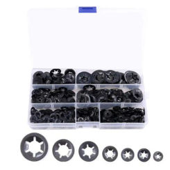 240/260Pcs M2.5 M3 M4 M5 M6 M8 M10 M12 Push-on star Locking Washers Metal Quick Speed Star Locking Fastener Assorted Kit