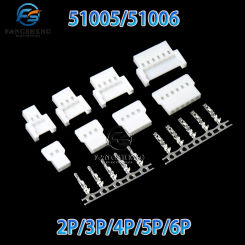 10sets 51005 51006 Micro Connector 2P 3p 4p 5p 6p Male Female Plastic Shell with Metal Pins 2.0mm Plug in connectors