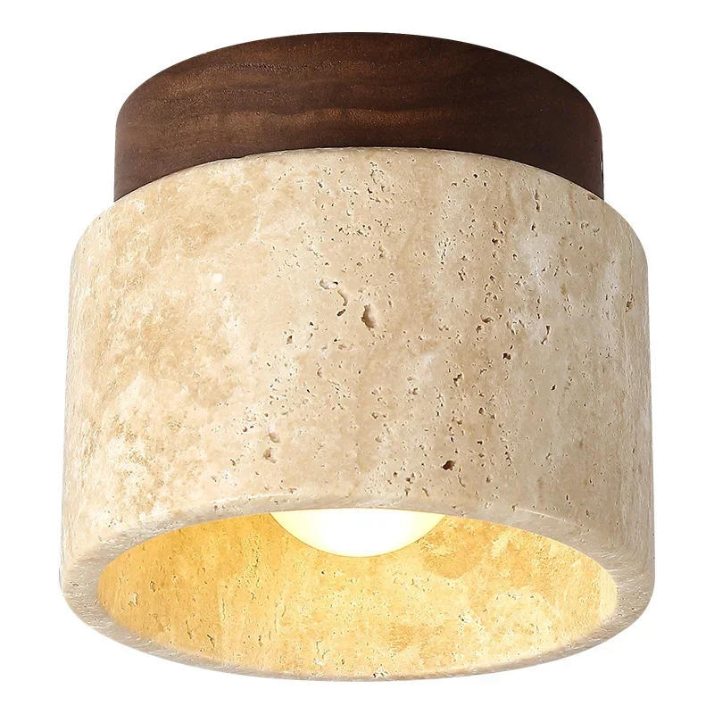 Description Picture 4 of itemYellow Marble Ceiling Light Lobby Entrance Corridor Balcony Restaurant Hotel Aisle Travertine Decorative Lamp