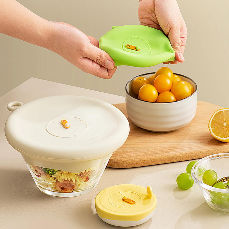 Description Picture 4 of itemTime Prompt Adjustable Elastic Silicone Caps Silicone Fresh-keeping Sealing Cover Fruit Vegetables Food Cover Bowl Plate Pot Lid