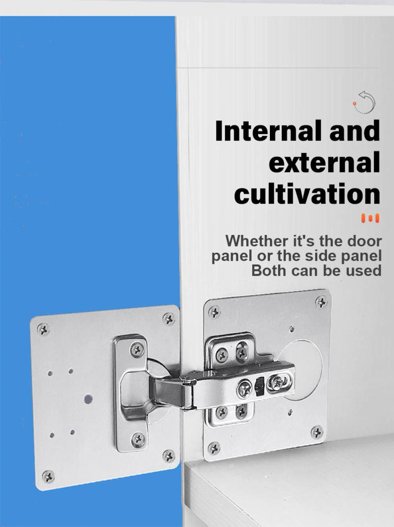 Description Picture 4 of item50PCS Cabinet Hinge Repair Plate Kit Kitchen Cupboard Door Hinge Mounting Plate With Holes Flat Fixing Brace Brackets Household