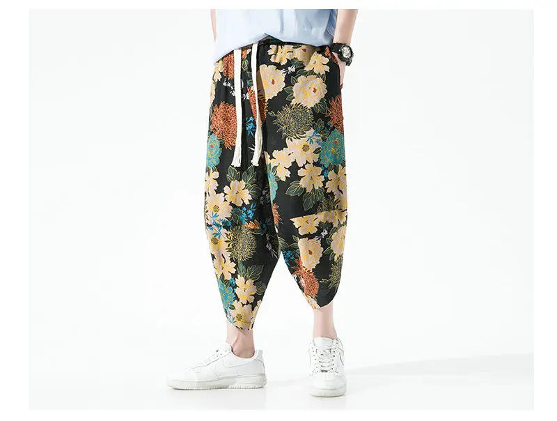 Description Picture 5 of itemStreetwear Men's Harem Pants Vintage Summer Casual Oversize Cross Pants Male Harajuku Men Woman Jogger Sweatpants Big  Size 5XL