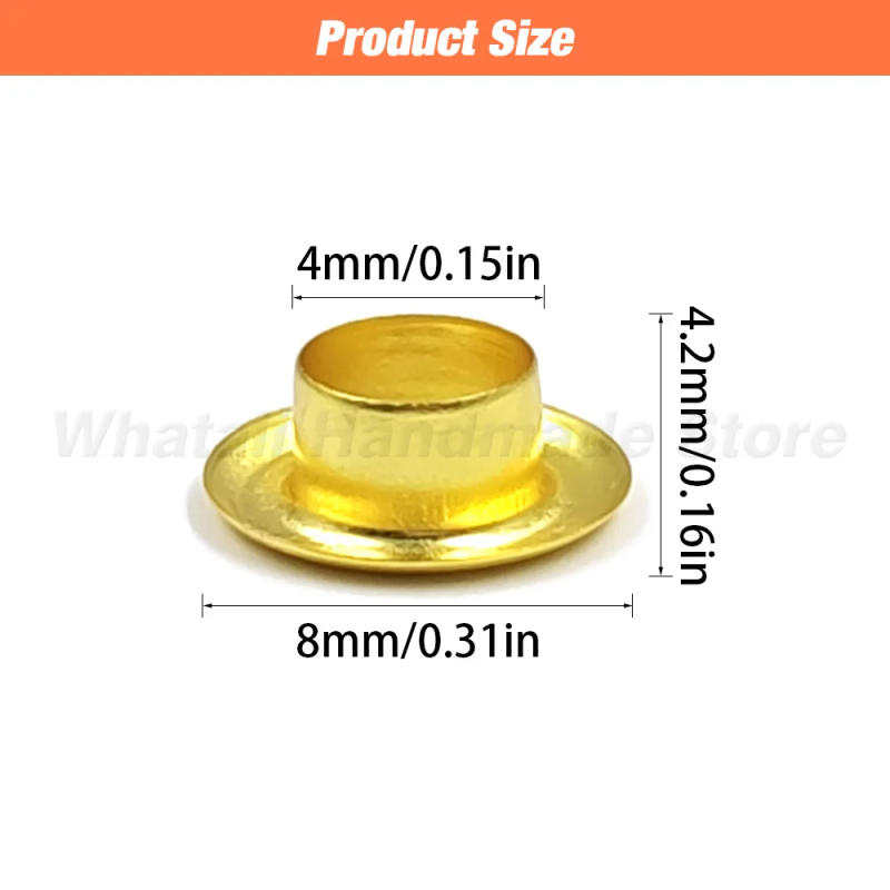 Description Picture 4 of item100 Sets 4mm Metal Eyelets Grommet Ring With Washer Multicolor For Scrapbooking Shoes Belt Cap Bag Tags Clothes DIY Leathercraft