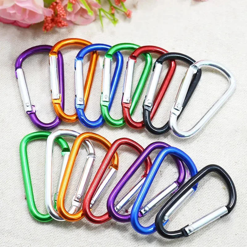 Description Picture 3 of item10pcs D Shape Color Carabiners Aluminum Alloy Carabiner Spring Hook Outdoor Backpack Camping Hooks Keychain Climbing Tools