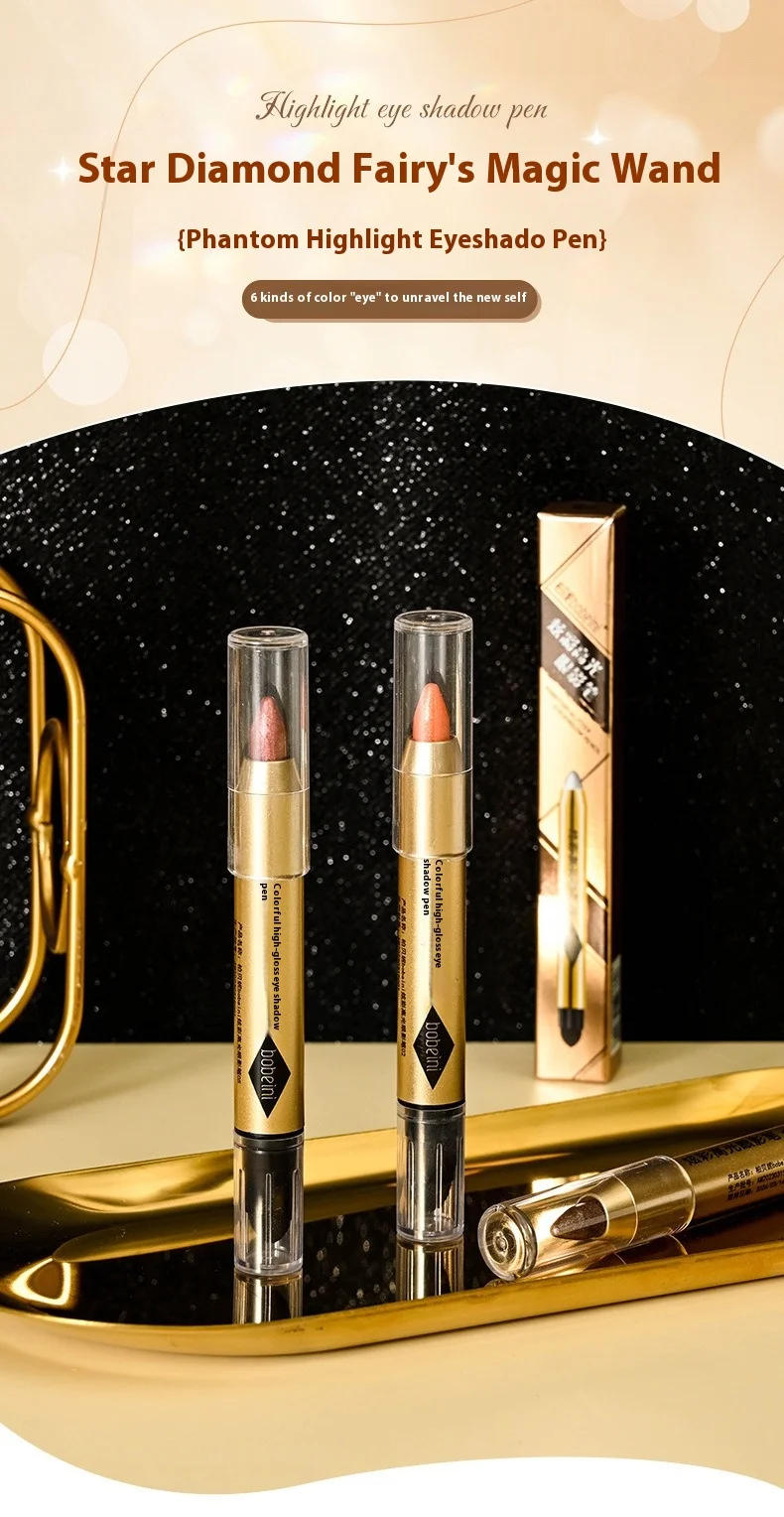 Description Picture 4 of item2 in 1 Pearly Eyeshadow Stick Pencil Waterproof Glitter Matte Eyeshadow Makeup High Pigmented Eyelid Under Crease Eye Makeup Pen