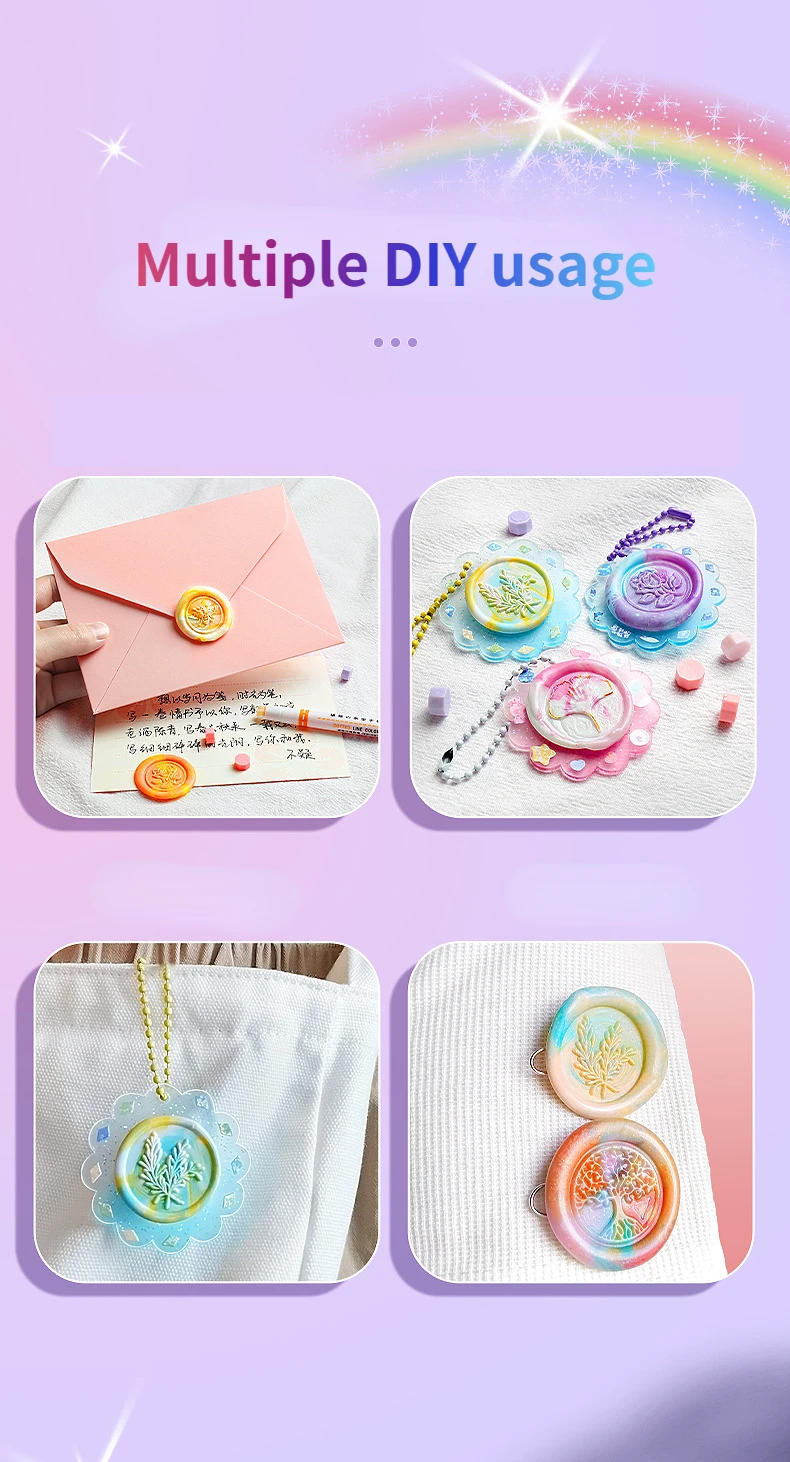 Description Picture 4 of itemLacquer Colored Wax Particle Seal Set Sealing Wax Custom Stamp Scrapbooking Seal 실링왁스 Electric Furnace Paint Melting Tool Stamps