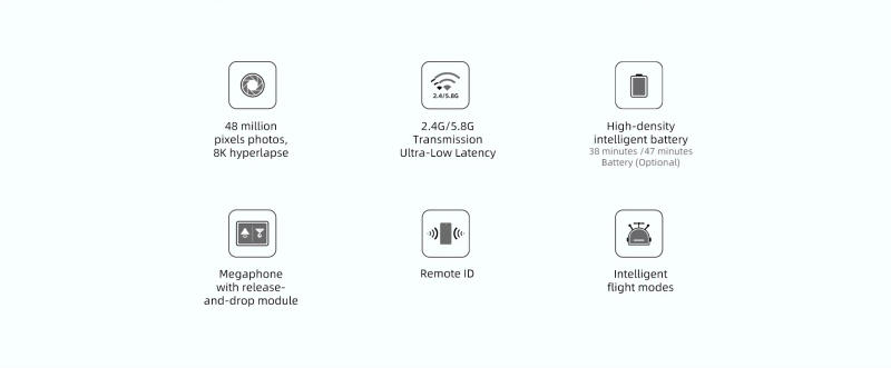 Description Picture 3 of itemFIMI X8 Tele 30X Zoom Drone With Voice Control 3-Axis Gimbal 4k 60FPS HD 30x Hybrid Zoom Camera Super Night Video Drone