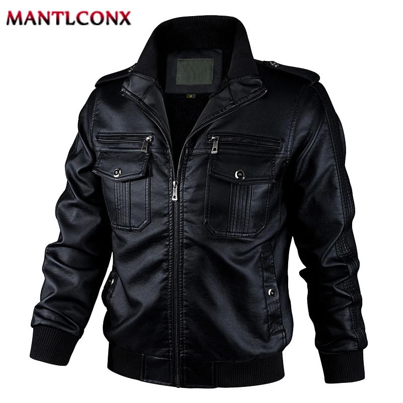 Description Picture 3 of itemLuxury Motorcycle Leather Jacket Men Windbreak Faux Leather Jackets for Men Autumn Winter PU Leather Coat Outerwear Black XL-3XL