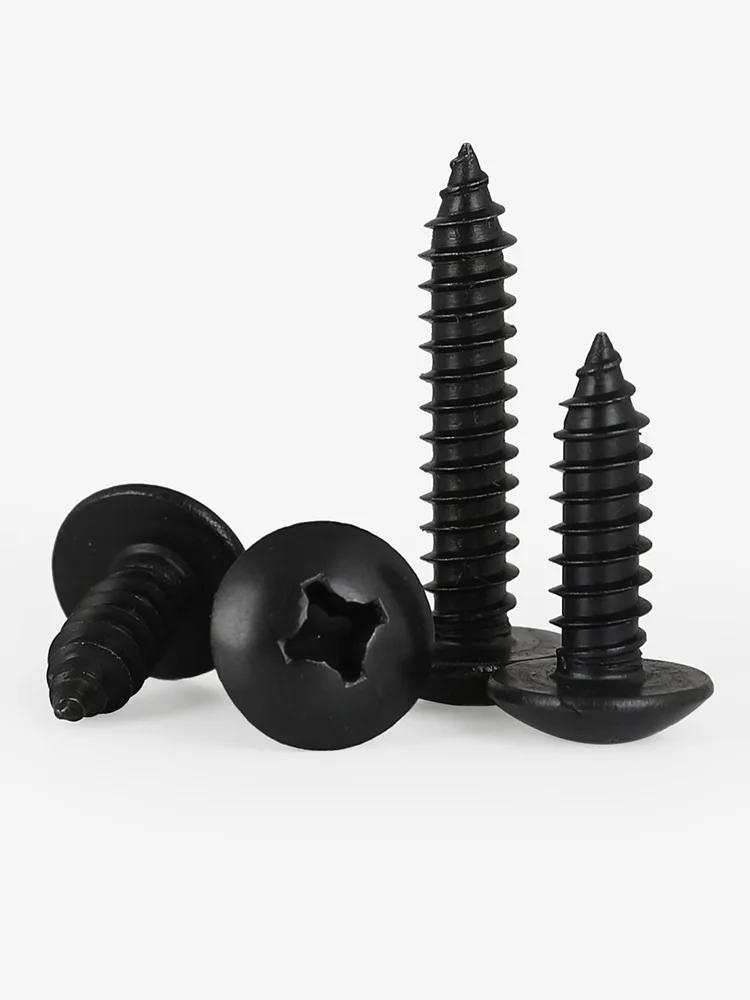 Description Picture 3 of itemM3 M4 M5 M6 Black 304 Stainless Steel Phillips Recessed Truss Head Self-tapping Screw Cross Mushroom Head Wood Screw