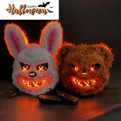 NEW LED  Light Halloween Cosplay Face Mask Party Show Stage Make-up Horror Bloody Rabbit Bear Mask Cartoon Carnival  Head Cover
