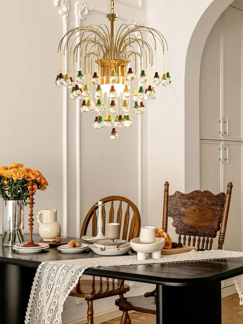 Description Picture 5 of itemPostmodern Crystal Water Drop Dimmable LED 2024 Chandelier Lighting Hanging Lamps Suspension Luminaire Lampen For Living Room