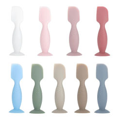 Silicone medicine spoon baby diaper cream applicator with suction cup scraper spoon scraper medicine spoon