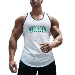 1898 Brooklyn New York Printed Cotton Sleeveless Bodybuilding T-shirt Men's Fitness Muscle Casual Fashion Breathable Tank Tops