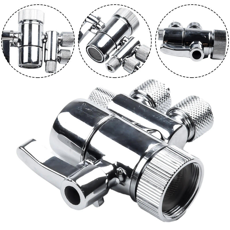 Description Picture 6 of itemSilver Diverter Valve Two Way Faucet Filter Diverter Valve Chrome Plated Suitable for Most Counter Top Filters