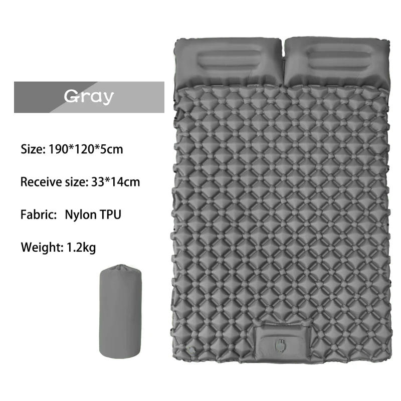Description Picture 5 of itemNEW Double Inflatable Mattress with Built-in Pillow Pump Outdoor Sleeping Pad Camping Air Mat for Travel Backpacking Hiking