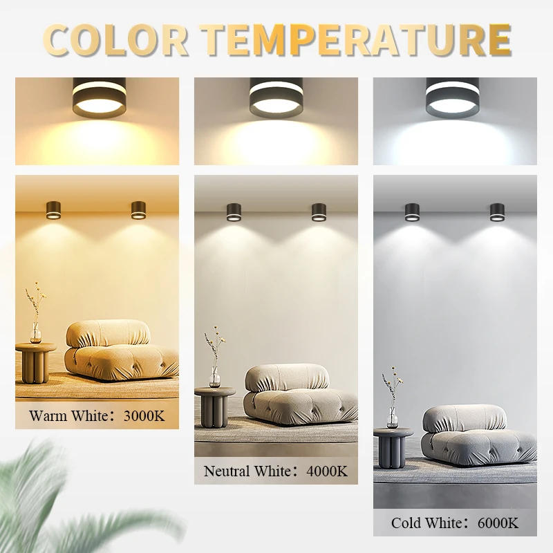 Description Picture 5 of itemSpot LED Downlight 220V LED Spotlight 5W 10W 15W Tricolor Spot Lamp Ceiling Lighting Fixture for Living Room Kitchen Corridor