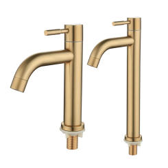 New Brushed Gold Bathroom Basin Single Hole Cold Handle Shower Head Faucet Bath For Kitchen Sink Water Tap Toilet Hardware 2021