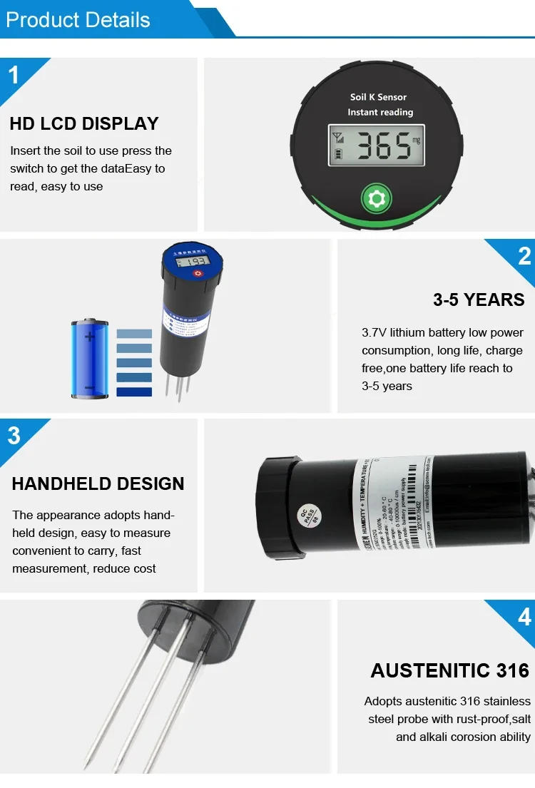 Description Picture 6 of itemSenTec capacitive soil moisture soil water humidity sensor soil npk tester