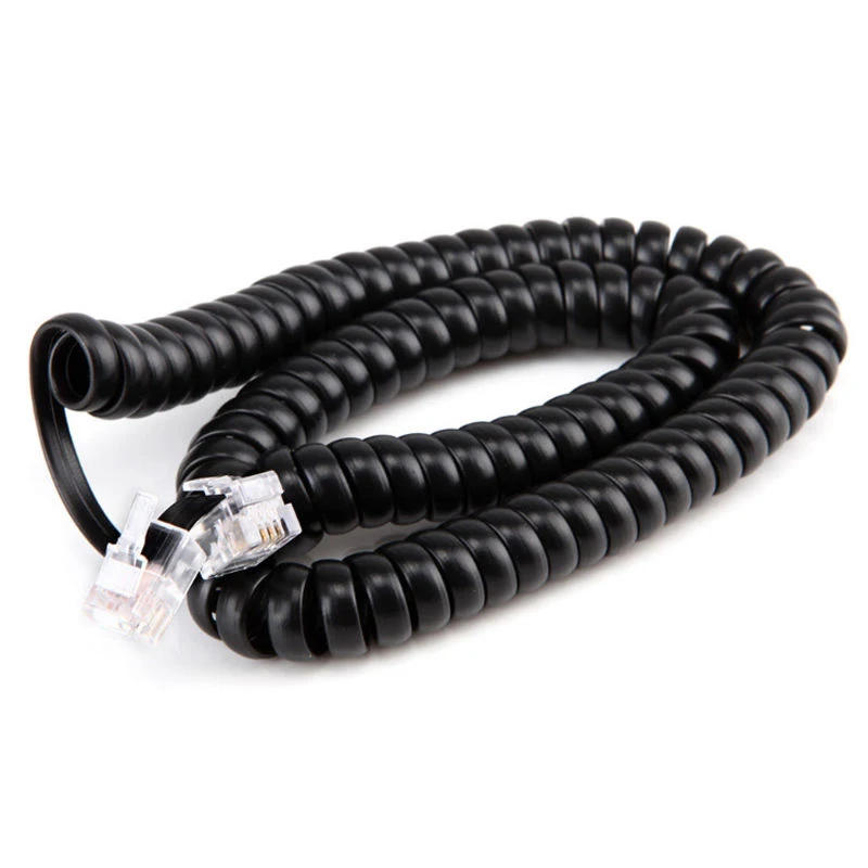 Description Picture 6 of item3meters Telephone Handset Phone Extension Cord Curly Coiled Cable Spring Wire RJ10 Plug Telephone Coiled Cord