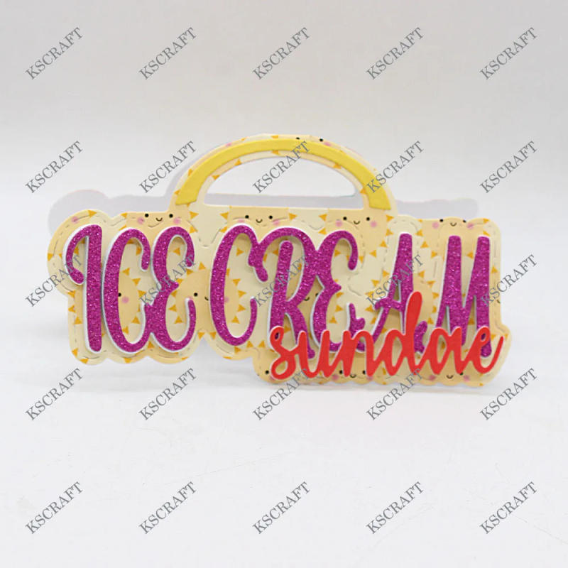 Description Picture 5 of itemKSCRAFT Ice Cream Bag Topper Metal Cutting Dies Stencils for DIY Scrapbooking Decorative Embossing DIY Paper Cards
