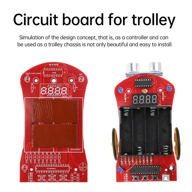 Description Picture 5 of item51 MCU Smart Car Ultrasonic Distance Measuring Obstacle Avoidance Car Microcontroller Intelligent Car Welding Teaching DIY Kit