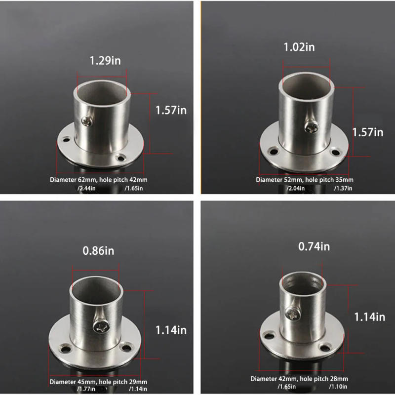 Description Picture 6 of itemWardrobe Rod Holder Shower Curtain Flange Closet Rods End Support Home