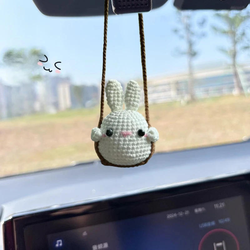 Description Picture 5 of itemHandmade Mini Knitting Ornament Crochet Car Interior Hanging Decor Creative Diy Swing Animal Duck Handmade Weaving Birthday Gift